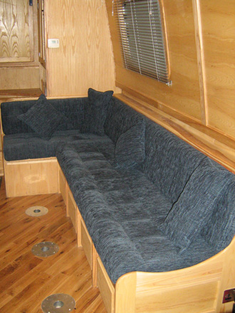 sofa on narrow boat
